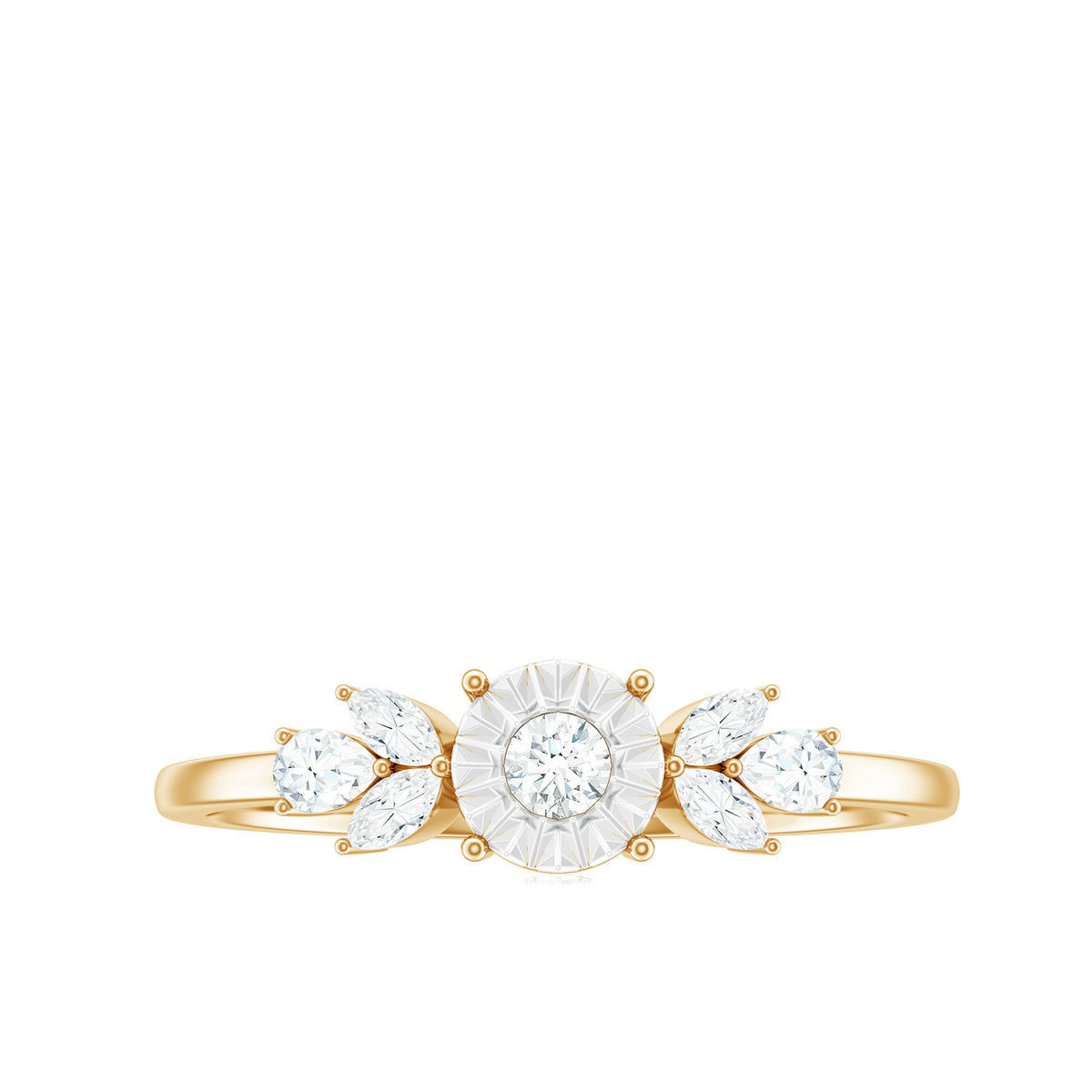 Nature Inspired Diamond Leaf Promise Ring for Women