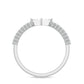 Anillo de promesa de diamante auténtico en engaste de ilusión