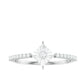Anillo de promesa de diamante auténtico en engaste de ilusión