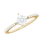 Anillo de promesa de diamante auténtico en engaste de ilusión