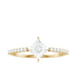 Anillo de promesa de diamante auténtico en engaste de ilusión