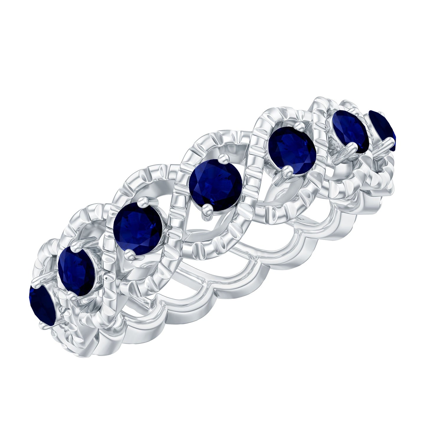 Anillo de Zafiro Azul Natural Infinito para Aniversario