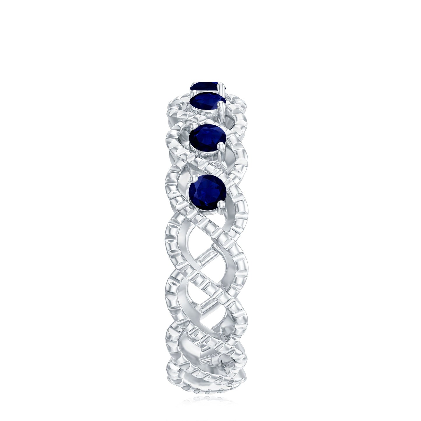 Anillo de Zafiro Azul Natural Infinito para Aniversario