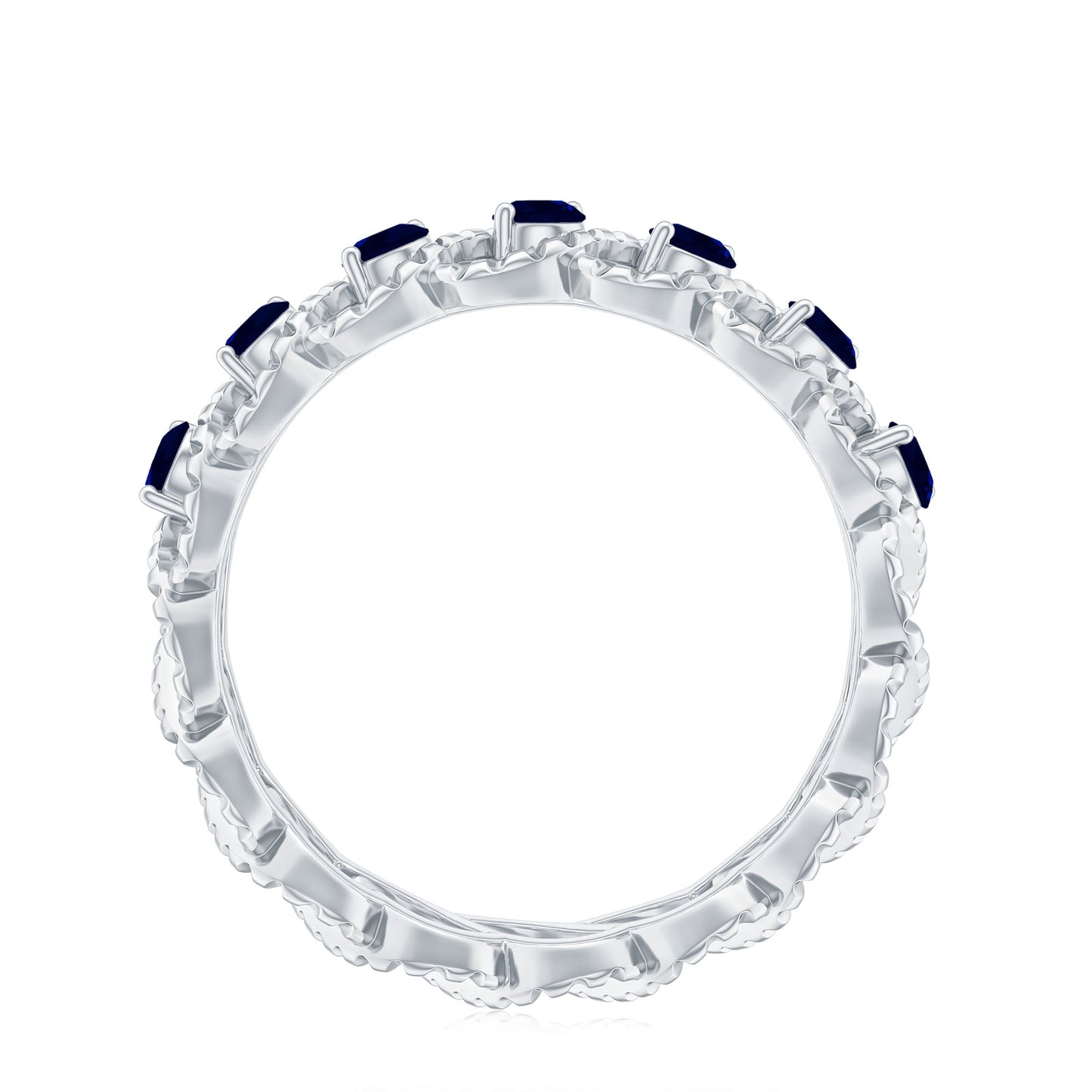 Anillo de Zafiro Azul Natural Infinito para Aniversario