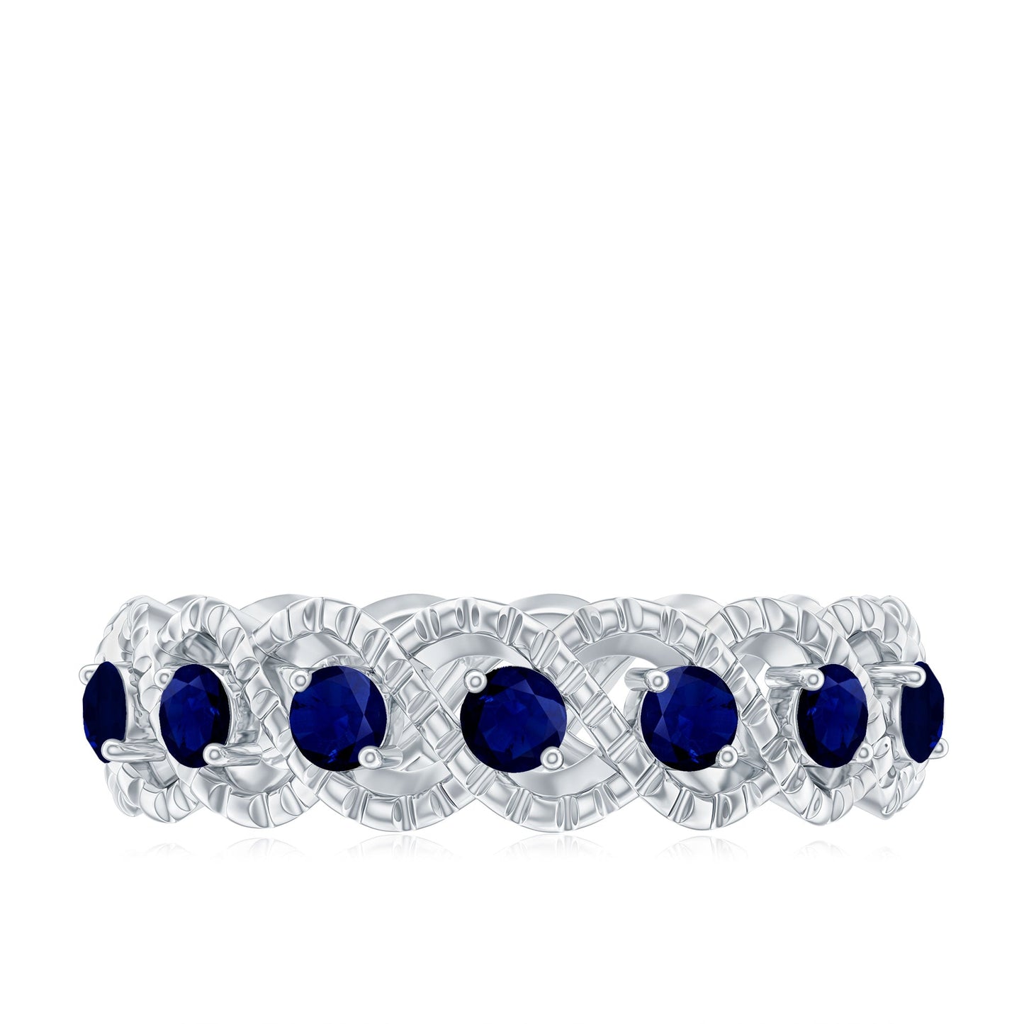 Anillo de Zafiro Azul Natural Infinito para Aniversario