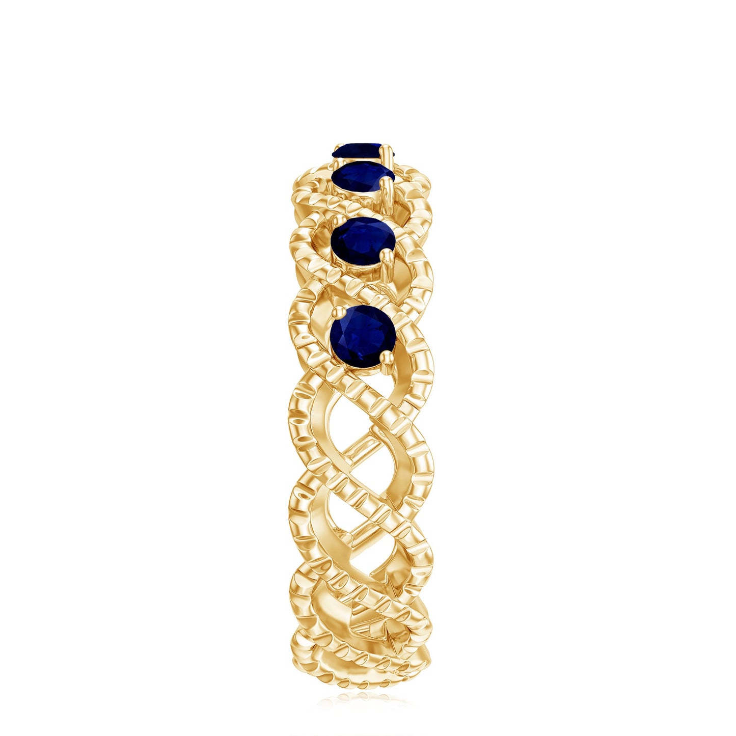 Anillo de Zafiro Azul Natural Infinito para Aniversario