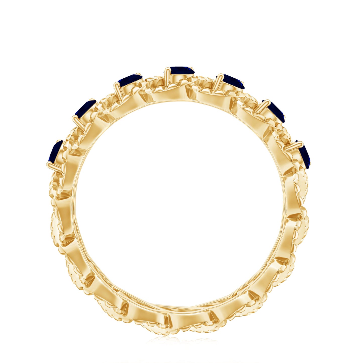 Anillo de Zafiro Azul Natural Infinito para Aniversario