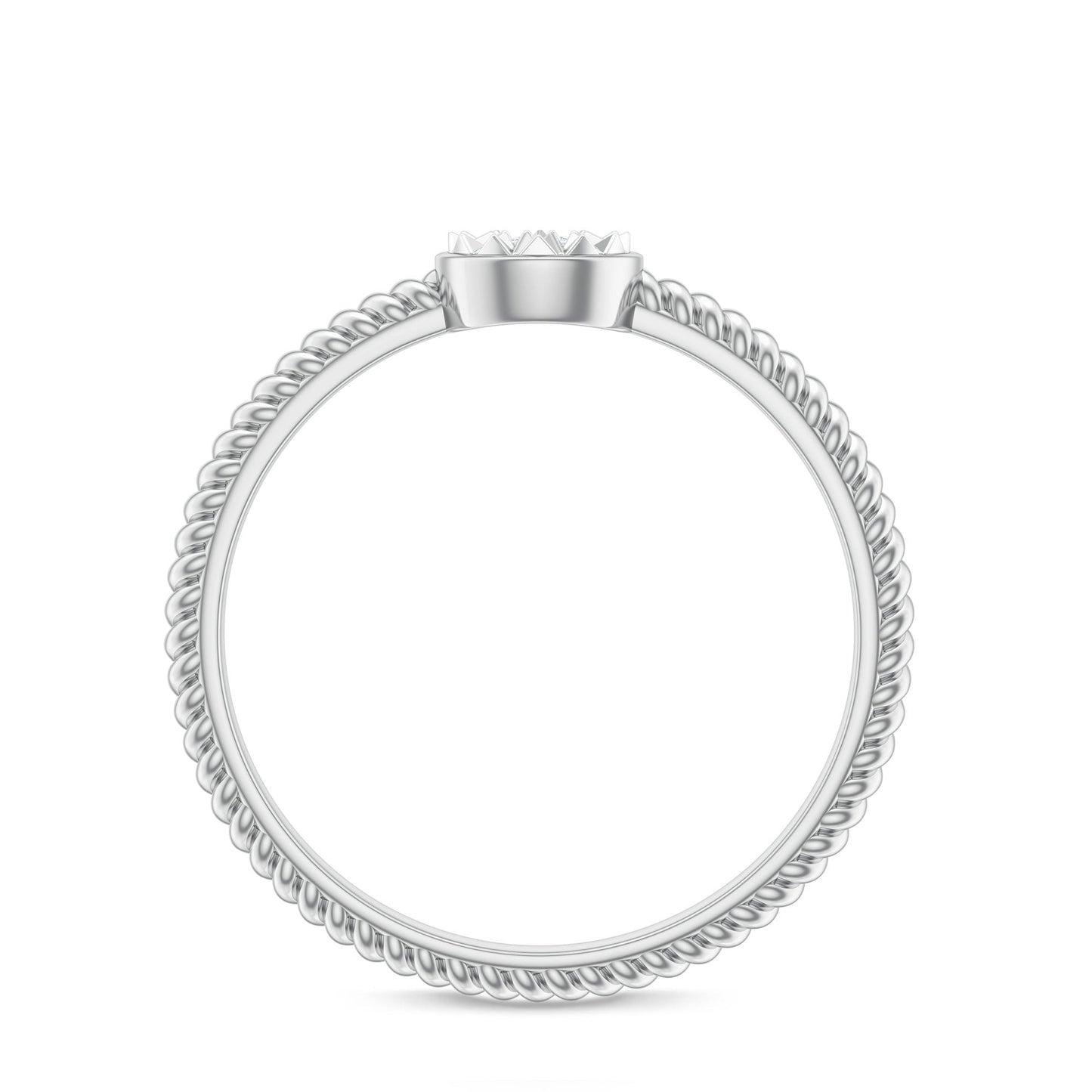Anillo de compromiso con diamantes en engaste ilusión