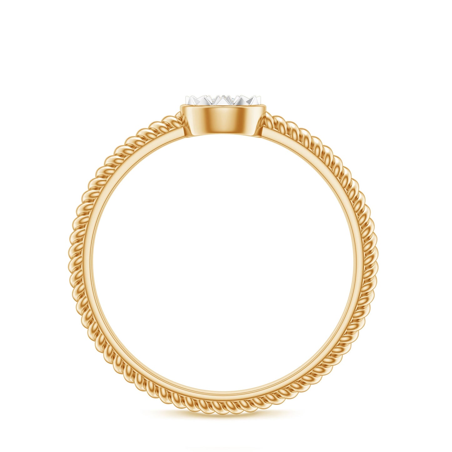 Anillo de compromiso con diamantes en engaste ilusión
