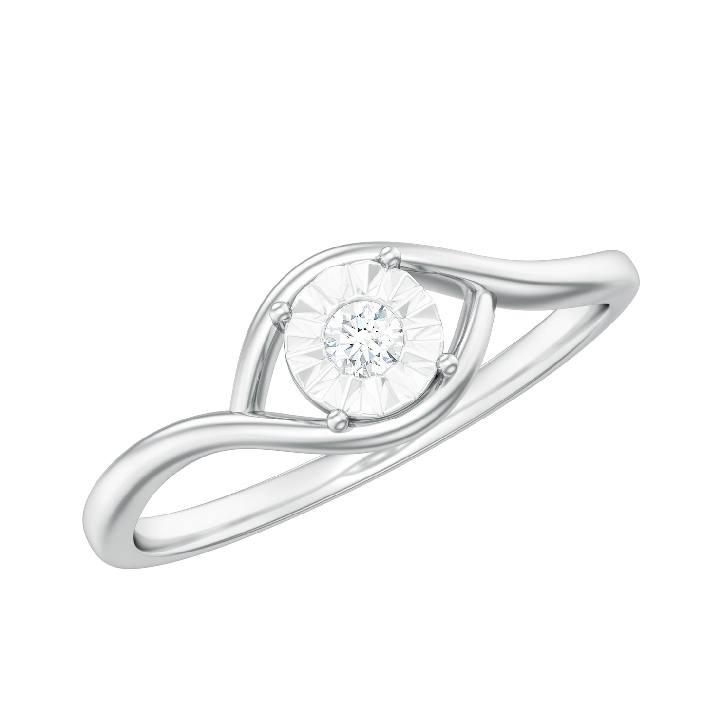 Anillo de promesa minimalista de diamante real certificado para mujer