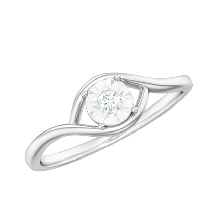 Anillo de promesa minimalista de diamante real certificado para mujer