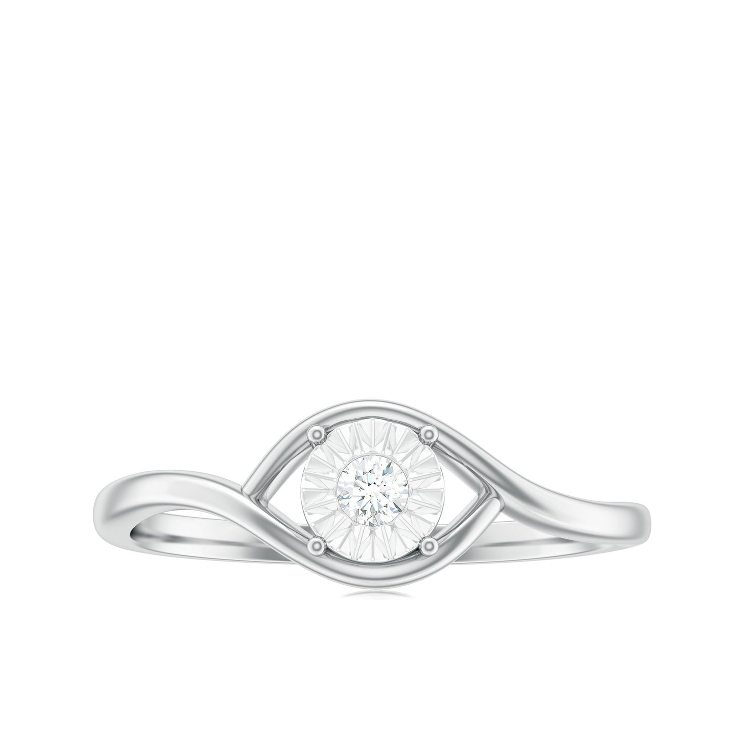 Anillo de promesa minimalista de diamante real certificado para mujer