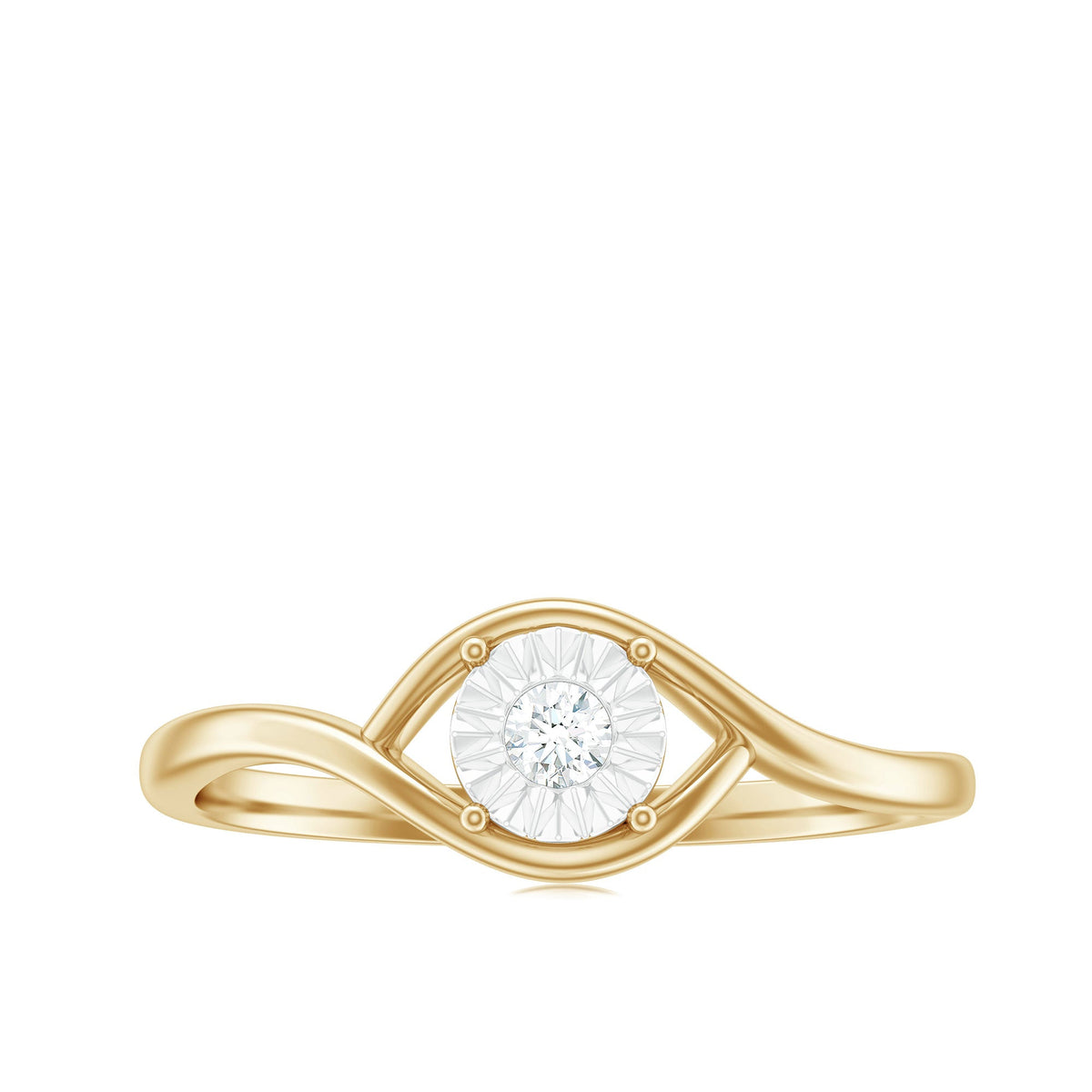 Anillo de promesa minimalista de diamante real certificado para mujer