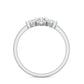 Anillo de compromiso de diamantes naturales en racimo con montura de ilusión