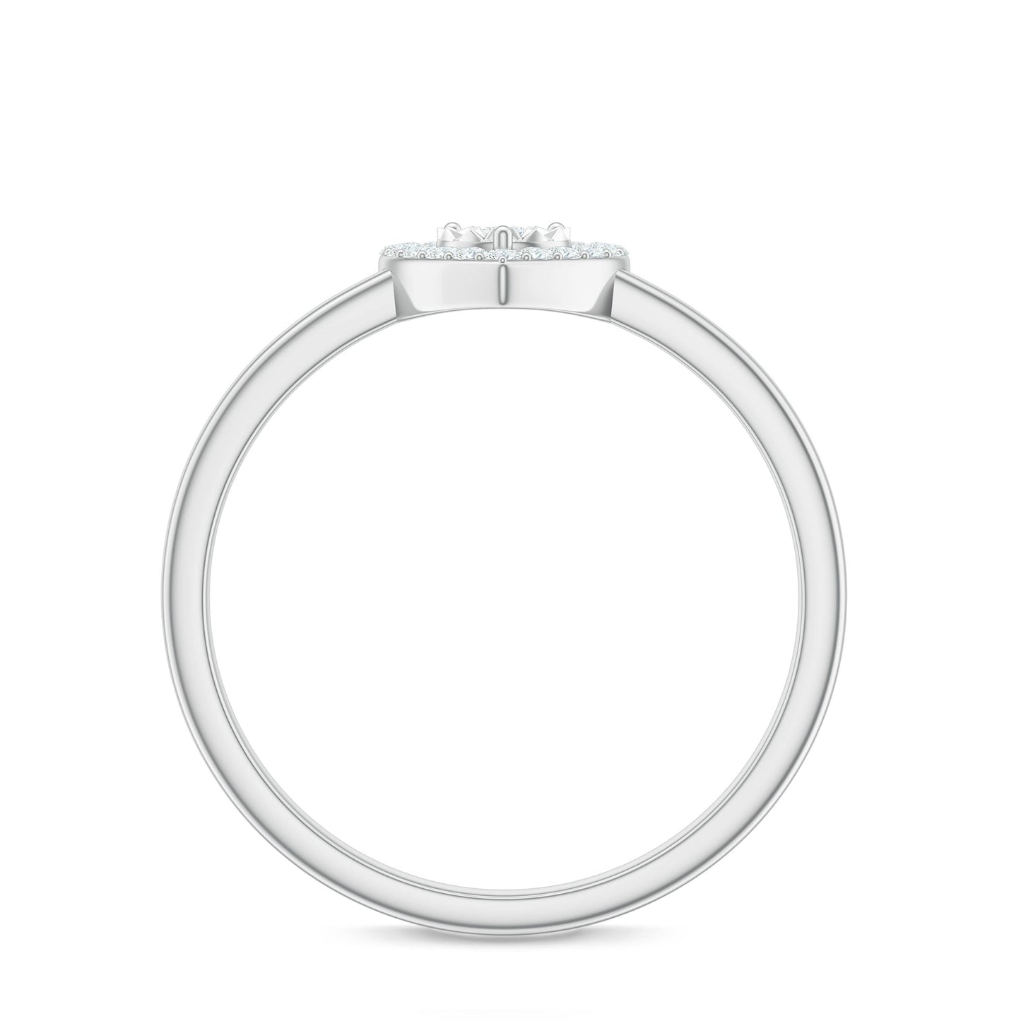 Anillo de Compromiso de Corazón de Diamante Auténtico Certificado