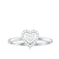 Anillo de Compromiso de Corazón de Diamante Auténtico Certificado