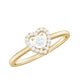 Anillo de Compromiso de Corazón de Diamante Auténtico Certificado