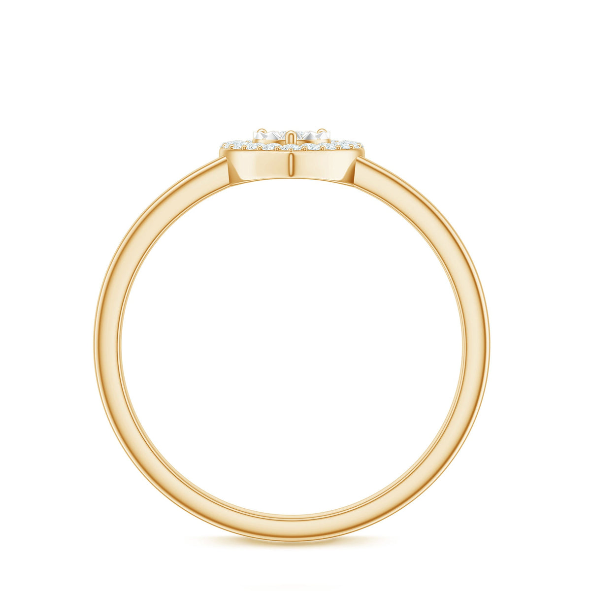 Anillo de Compromiso de Corazón de Diamante Auténtico Certificado