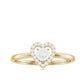 Anillo de Compromiso de Corazón de Diamante Auténtico Certificado