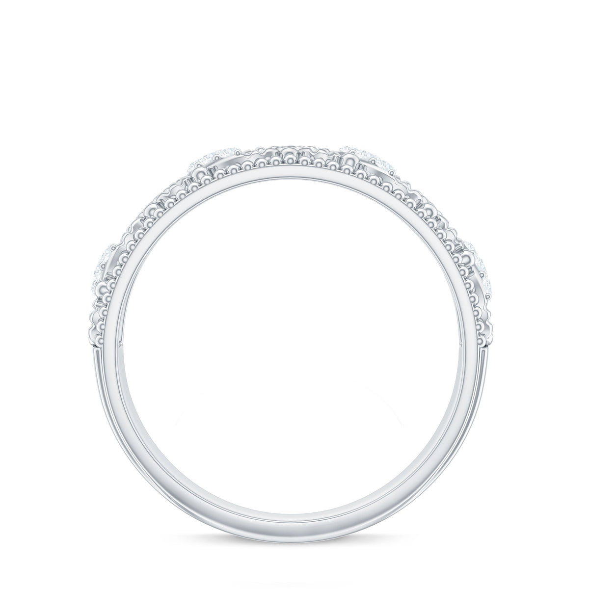 Vintage Looking Diamond Band Ring for Women