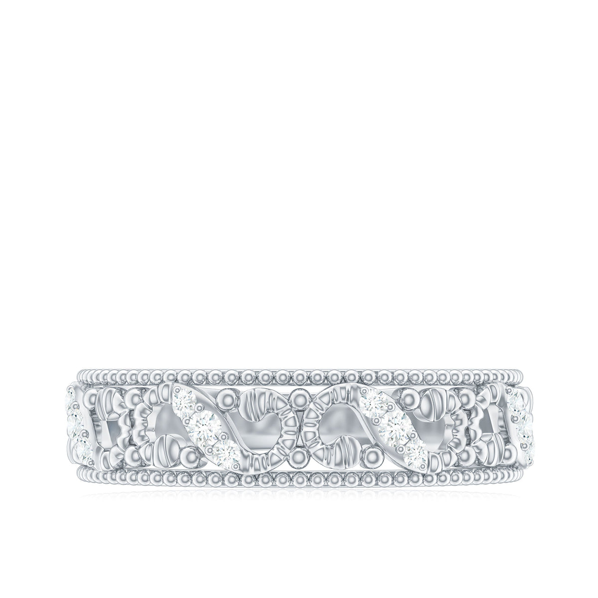 Vintage Looking Diamond Band Ring for Women