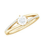 Anillo de compromiso de diamante natural con vástago dividido