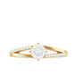 Anillo de compromiso de diamante natural con vástago dividido