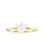 Anillo de oro con diamante en forma de flor y certificado
