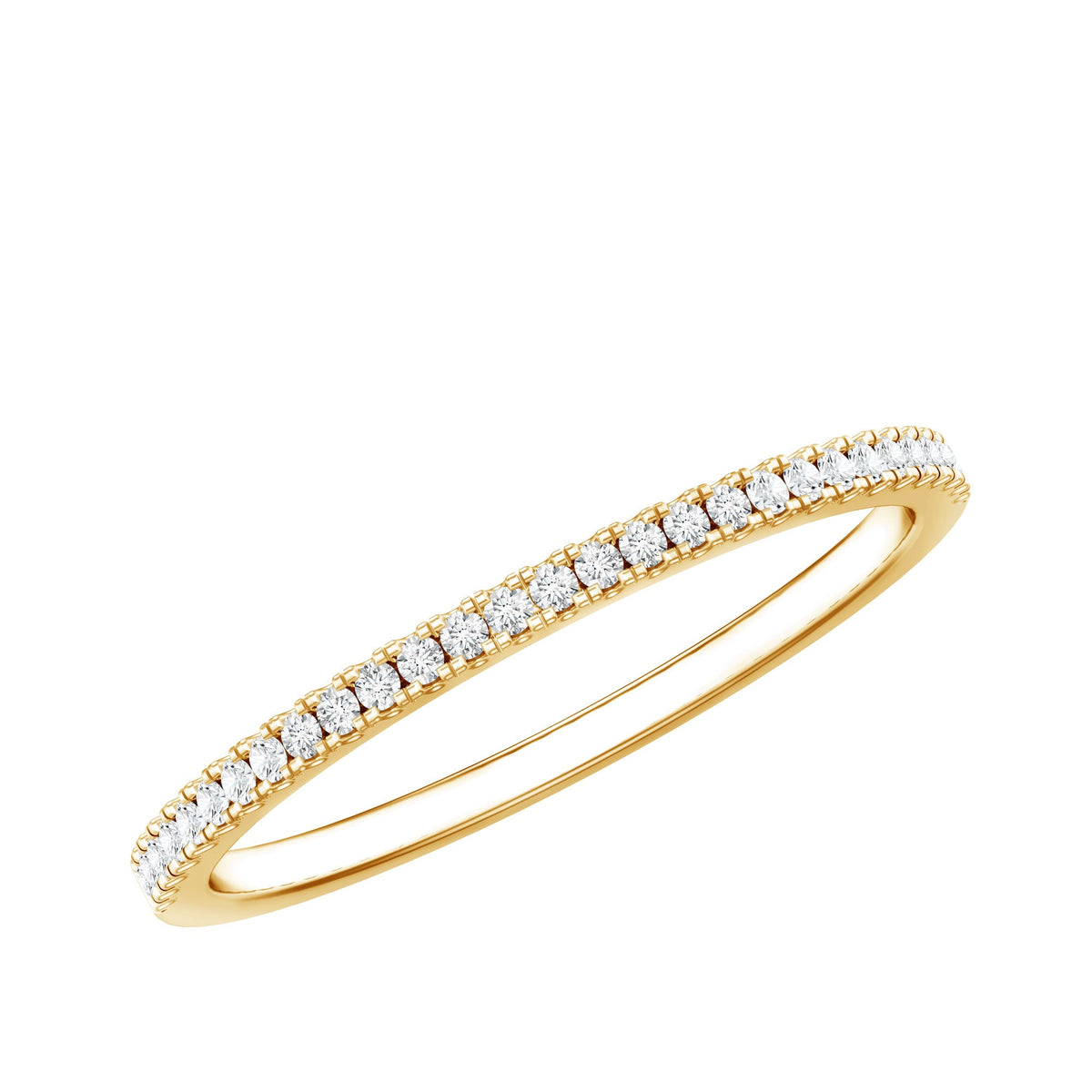 Certified Diamond Half Eternity Ring in Pave Setting