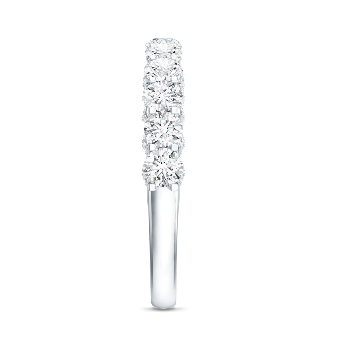 Lab Grown Diamond Half Eternity Wedding Band for Women