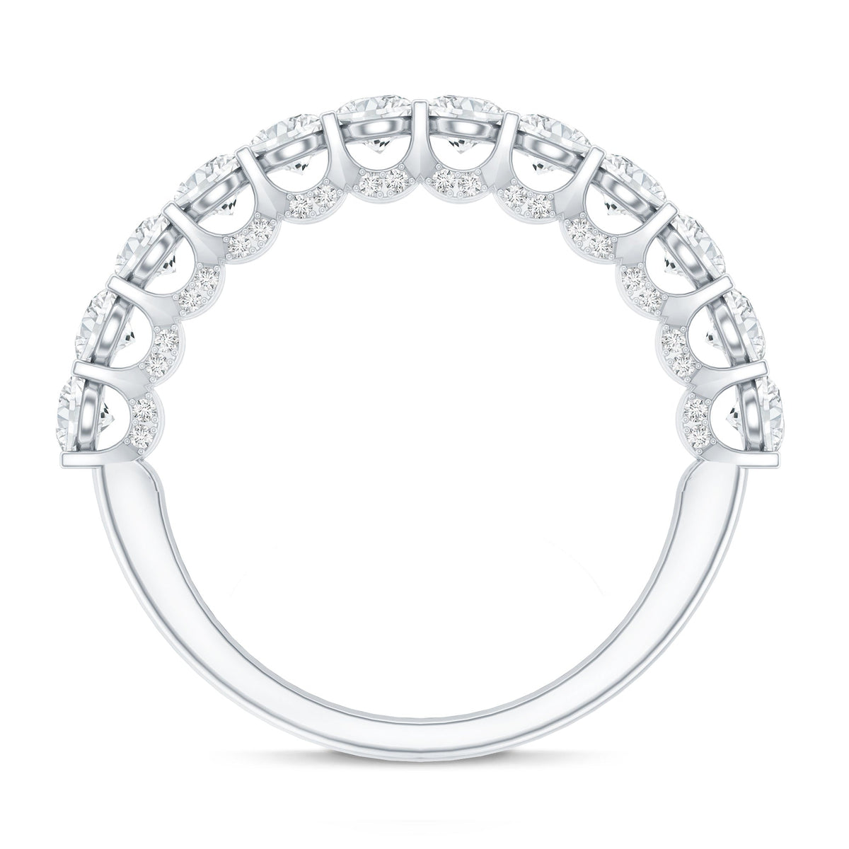 Lab Grown Diamond Half Eternity Wedding Band for Women