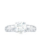 1 Carat Solitaire Moissanite Engagement Ring with Filigree Band