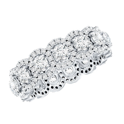 Certified Moissanite Statement Wedding Band for Women