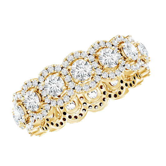 Anillo de boda de moissanita certificada para mujer
