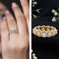 Certified Moissanite Statement Wedding Band for Women