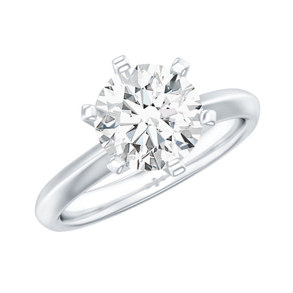 Anillo de compromiso solitario de moissanita talla brillante de 2 CT con certificado