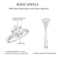 Anillo de compromiso solitario de moissanita talla brillante de 2 CT con certificado