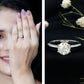 Anillo de compromiso solitario de moissanita talla brillante de 2 CT con certificado