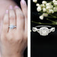 Certified Moissanite Halo Engagement Ring with Criss Cross Shank