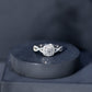 Certified Moissanite Halo Engagement Ring with Criss Cross Shank