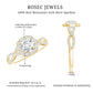 Certified Moissanite Halo Engagement Ring with Criss Cross Shank