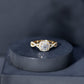 Certified Moissanite Halo Engagement Ring with Criss Cross Shank