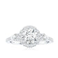Moissanite Halo Engagement Ring for Her with Certificate