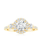 Moissanite Halo Engagement Ring for Her with Certificate