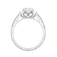Anillo de compromiso de moissanita redonda con halo y certificado