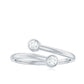 Natural Diamond 2 Stone Promise Ring in Wrap Style