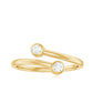 Natural Diamond 2 Stone Promise Ring in Wrap Style