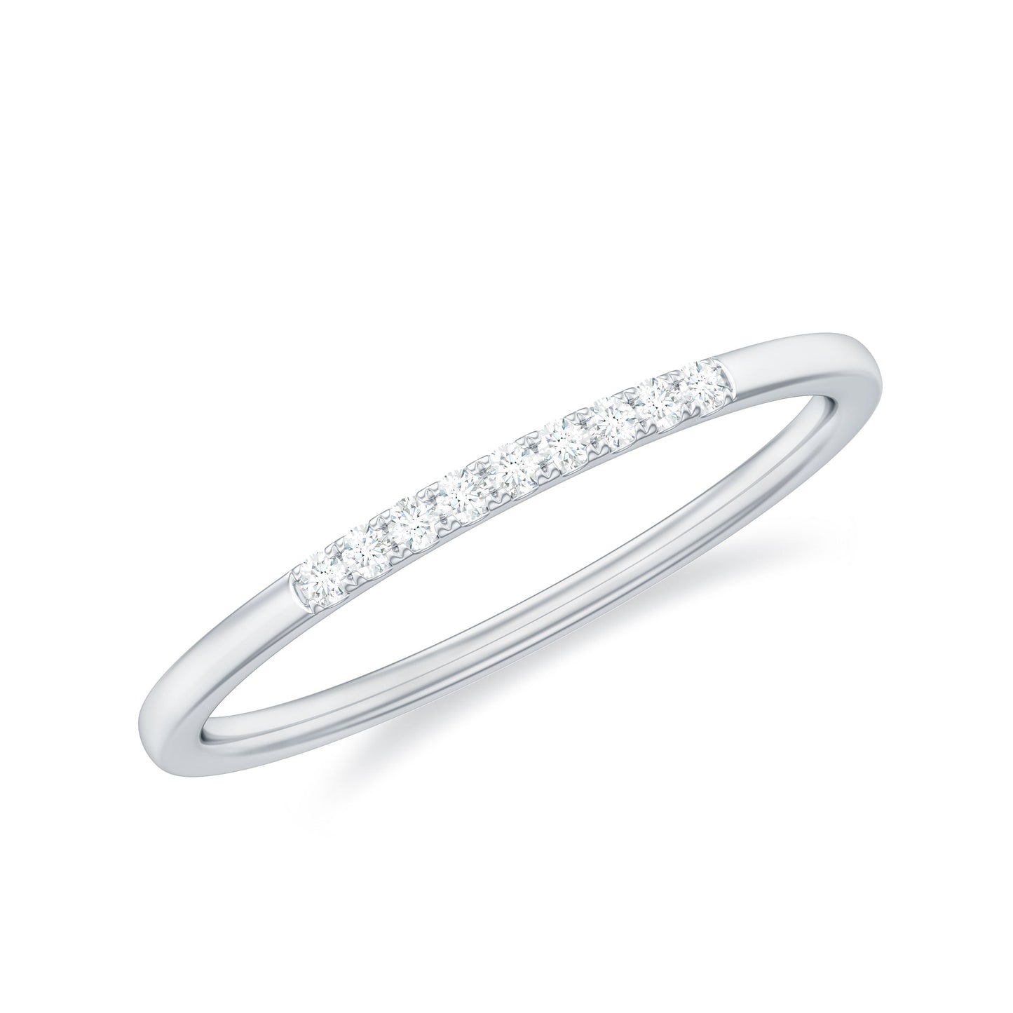Anillo Apilable Minimalista de Diamantes para Mujer