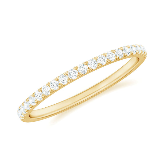 Anillo de eternidad apilable de diamantes con engaste en cola de pez
