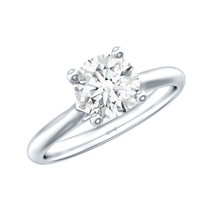 Anillo de compromiso solitario de moissanita con corte redondo para ella